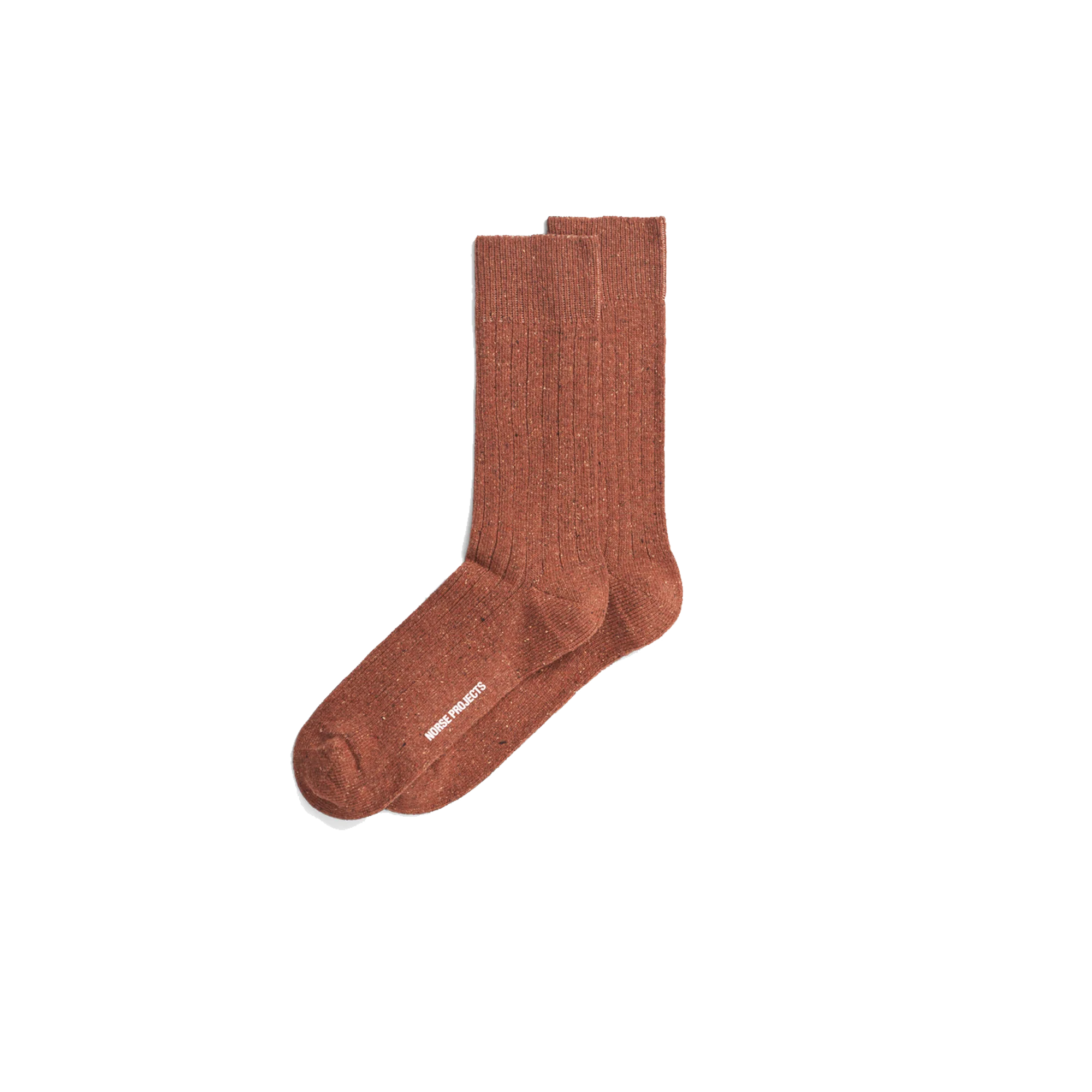 Bjarki Neps Wool Rib Sock - Golden Orange