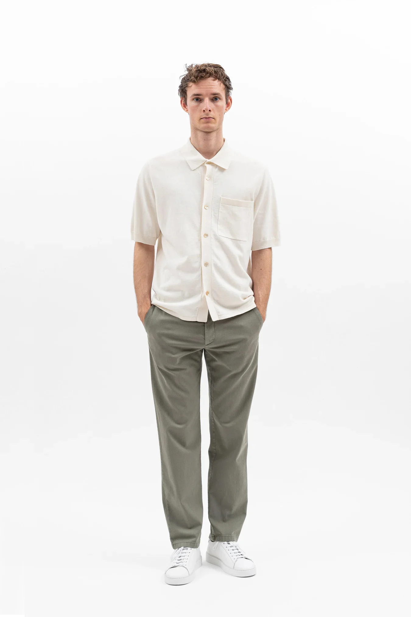 Rollo S/S Cotton Linen Shirt - Kit White - Image 3