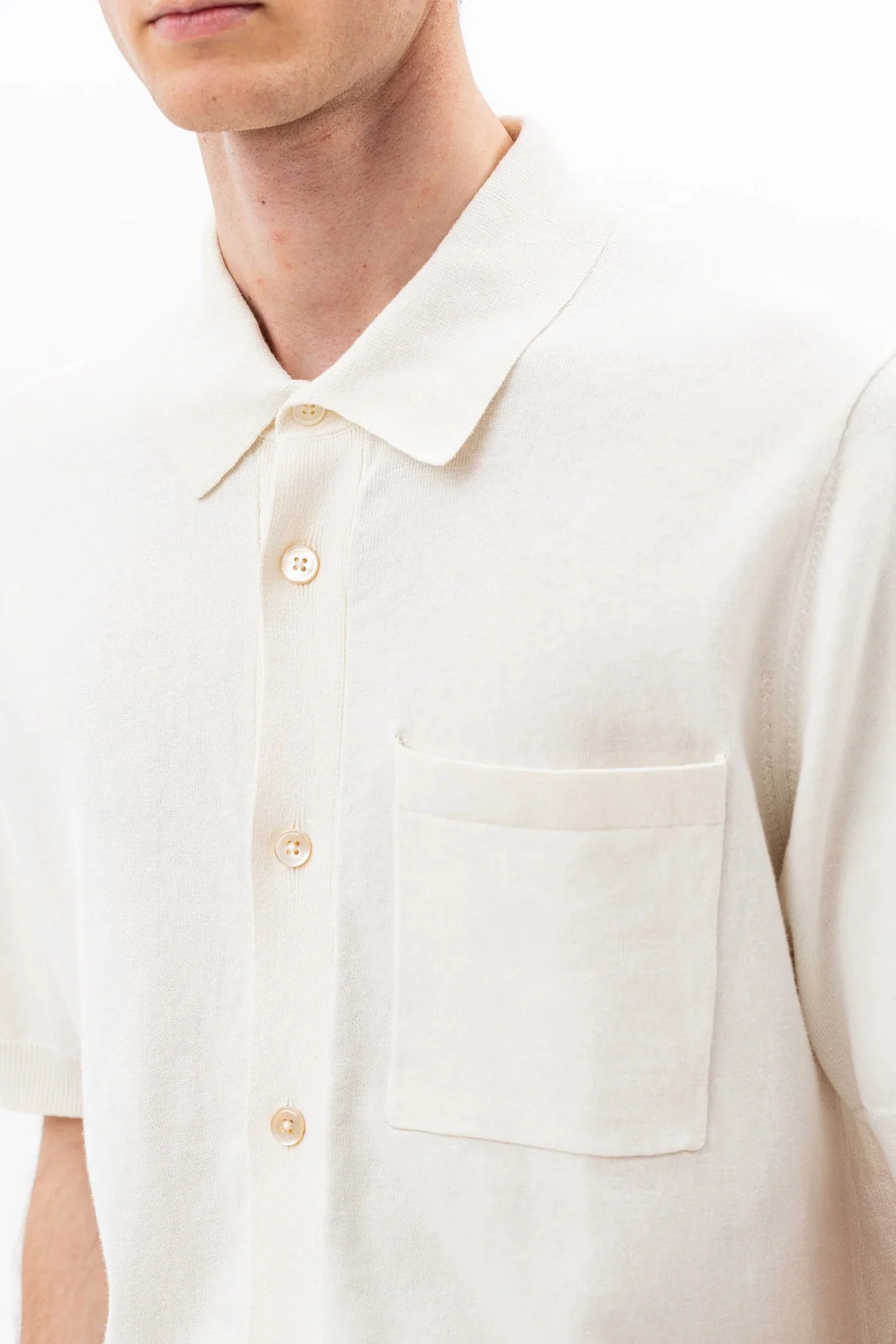 Rollo S/S Cotton Linen Shirt - Kit White - Image 4
