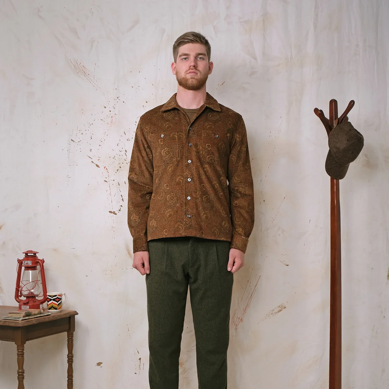 Printed Corduroy Club shirt - Bronze - Image 3
