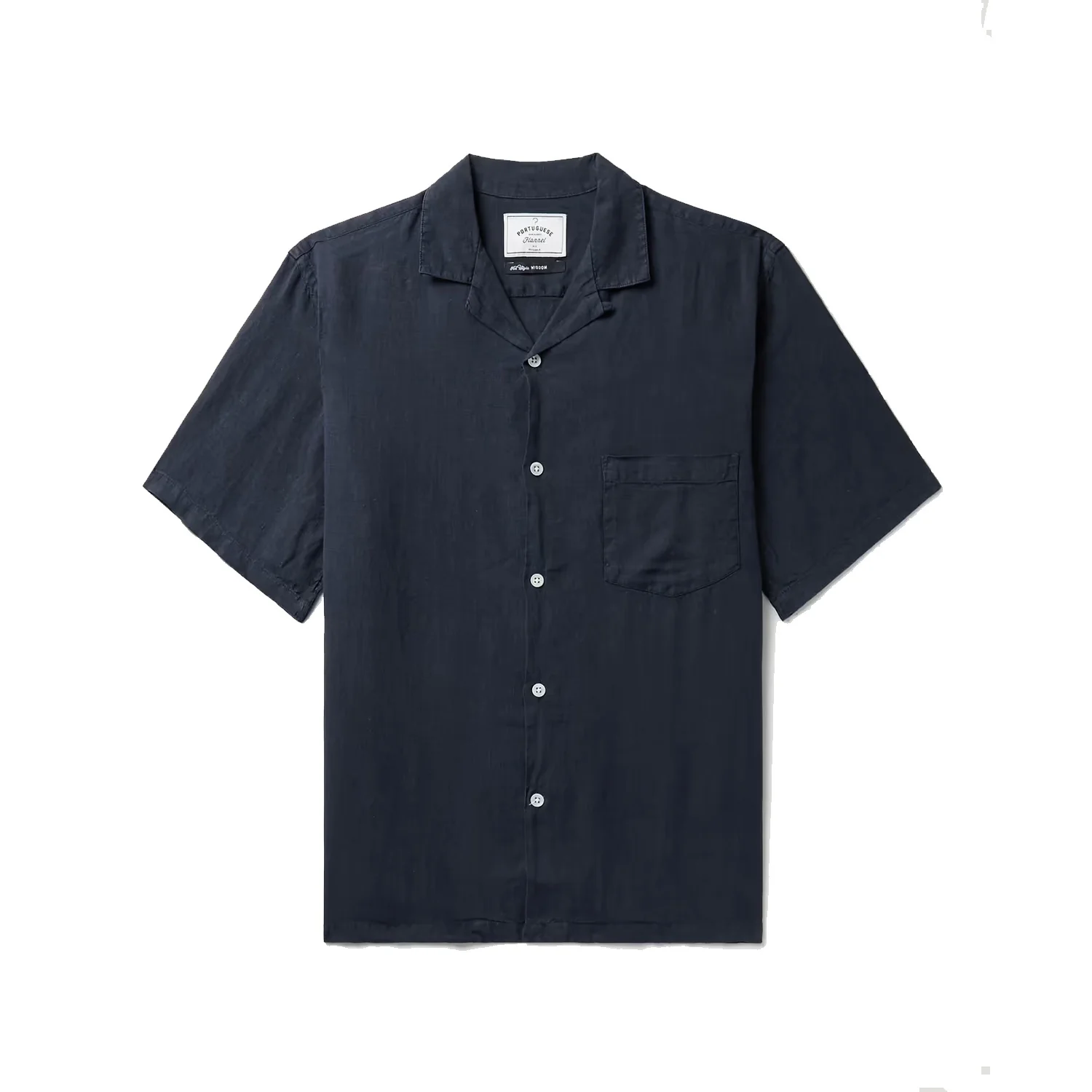 Linen Camp Collar - Navy