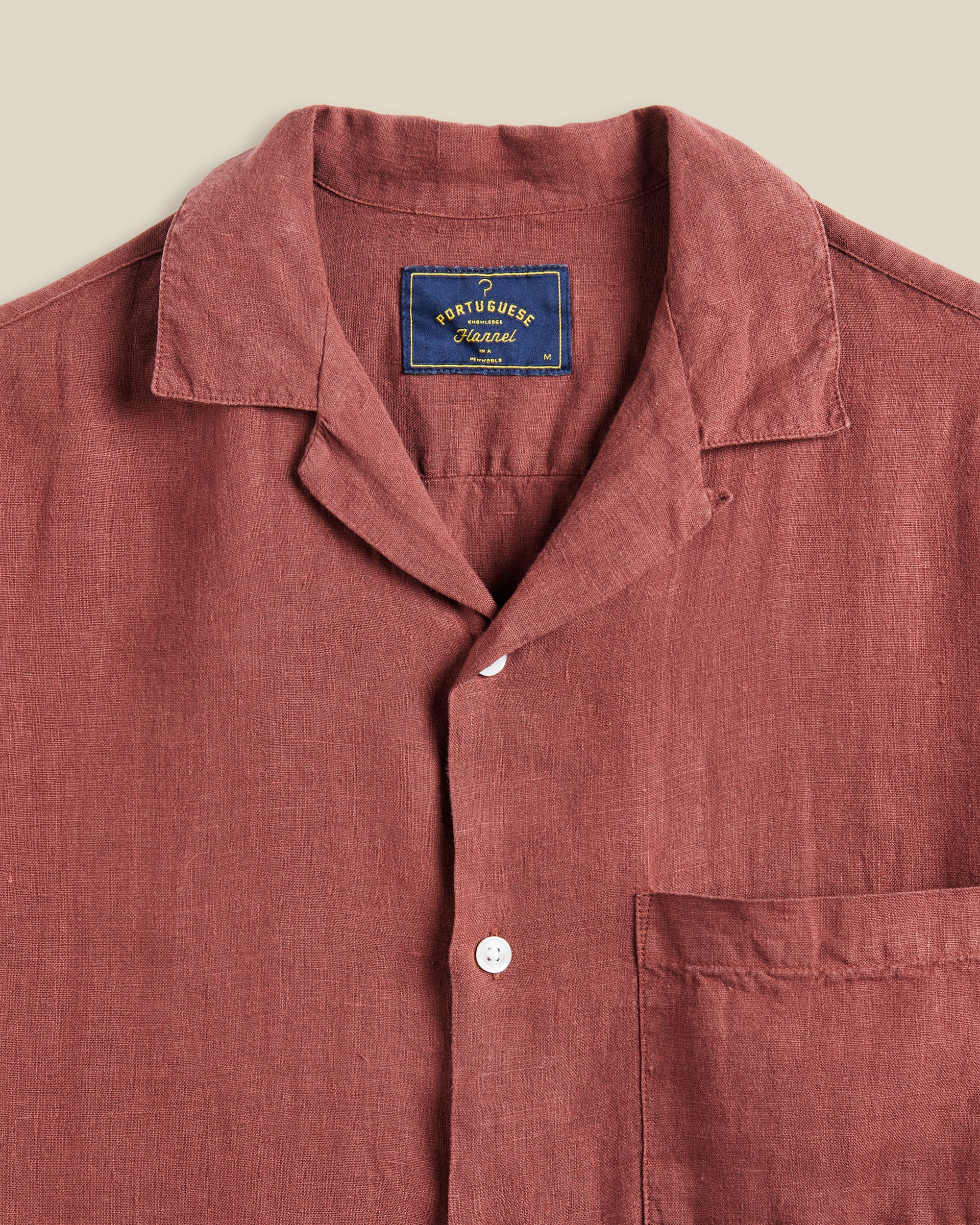 Linen Camp Collar - Bordeaux - Image 3