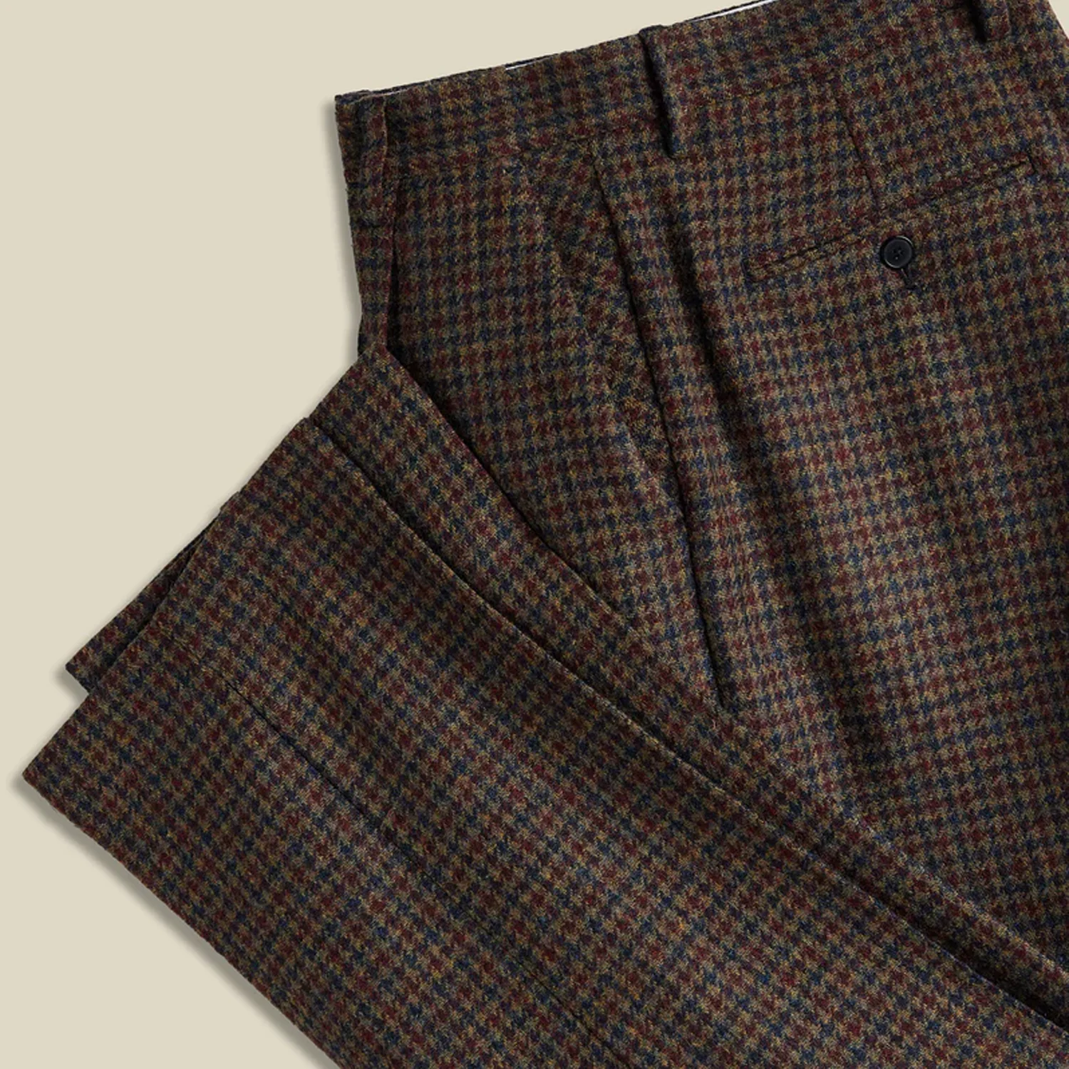 Single Pleat Trouser - Pied Poule - Image 3