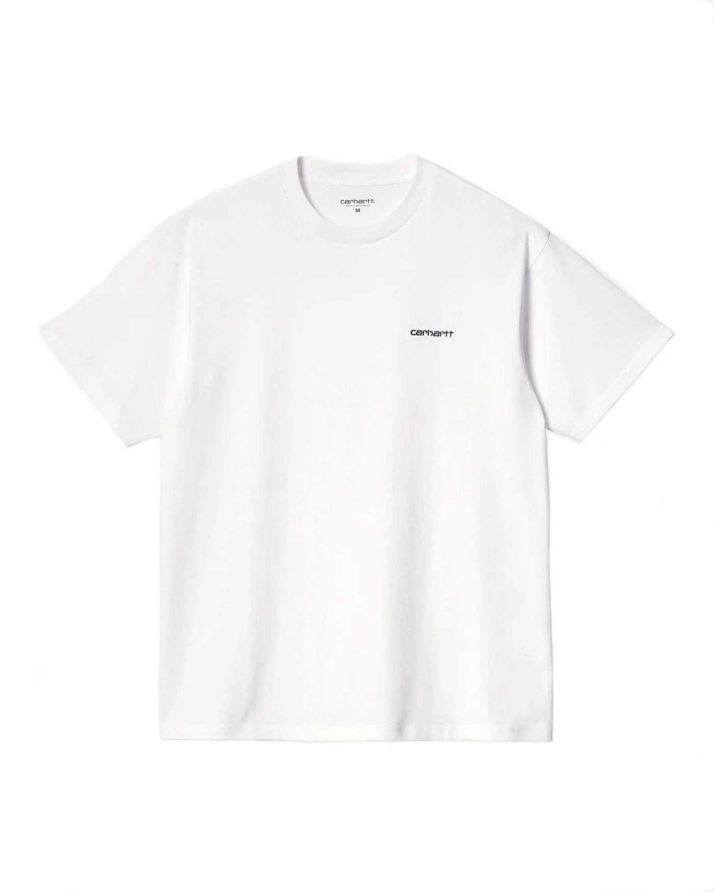 S/S Script Embroidery Tee - White / Black