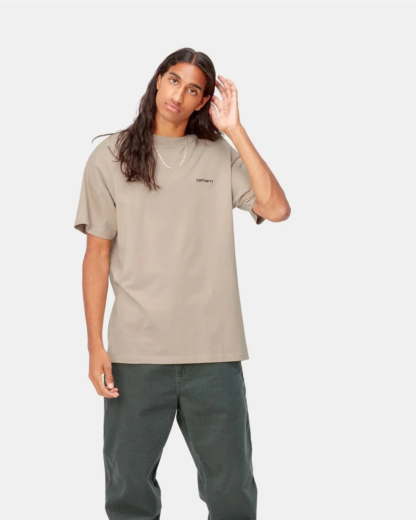 S/S Script Embroidery Tee - Wall/ Wax - Image 3