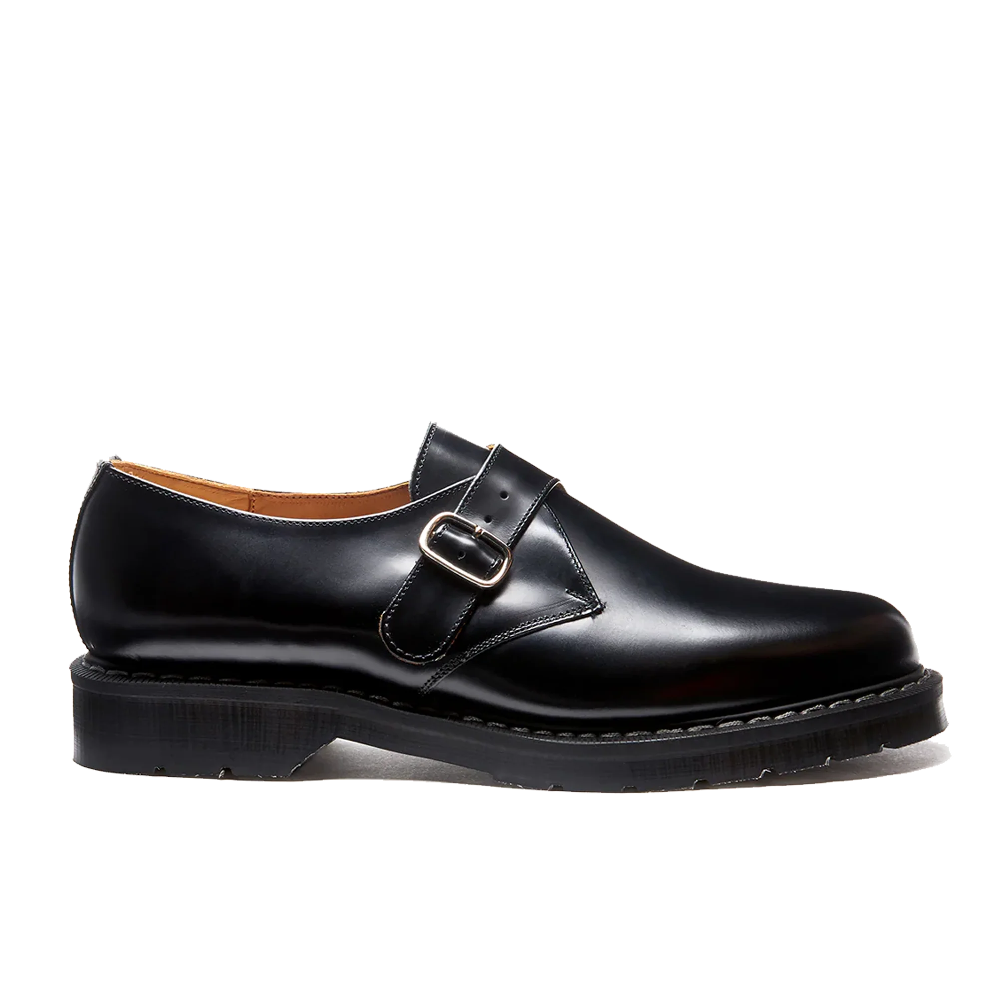 Single Buckle Monk Shoe - Black Hi-Shine