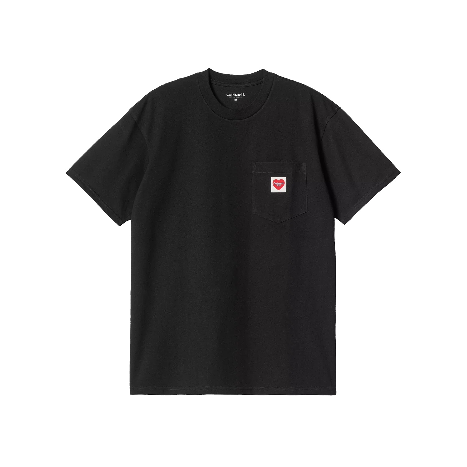 S/S Pocket Heart T-Shirt- Black / Red