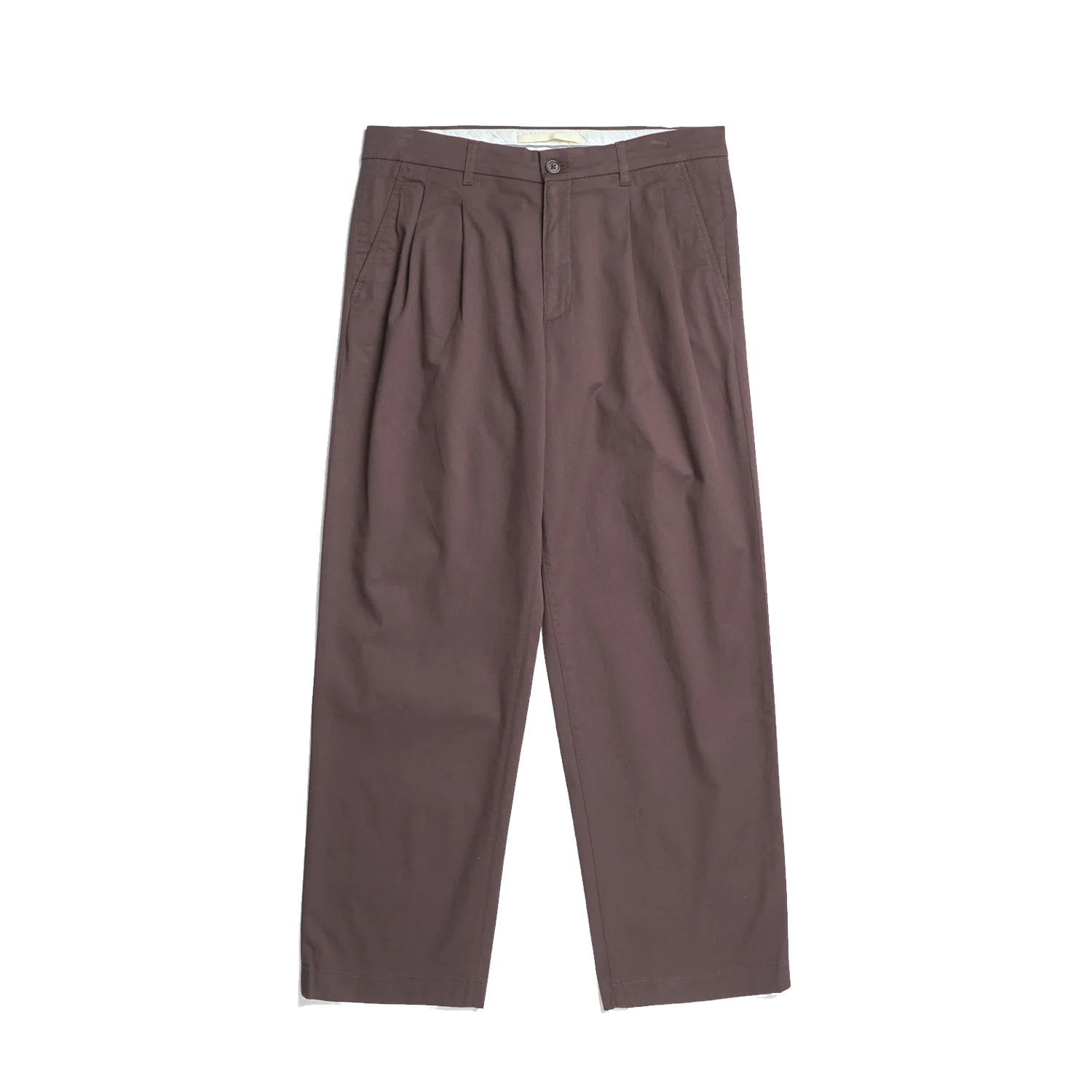 Benn Relaxed Twill Pleated Trouser - Seal Brown