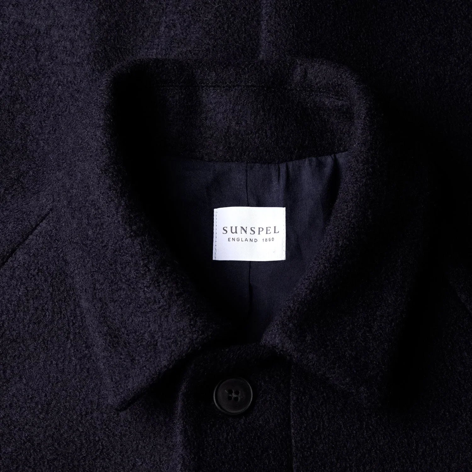 Boiled Wool Jersey Coat - Navy - Image 2