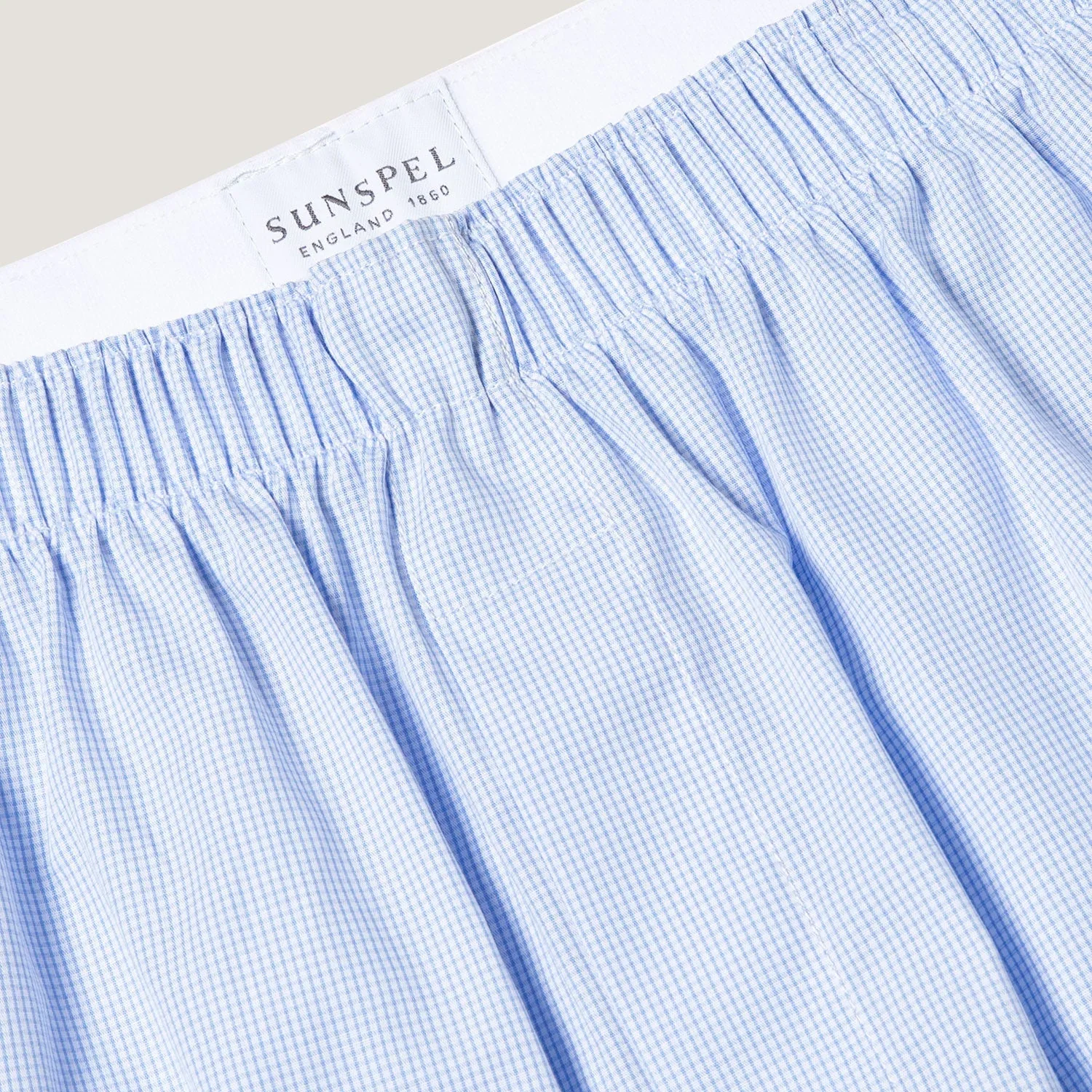 Classic Boxer Short - Light Blue Micro Gingham - Image 2
