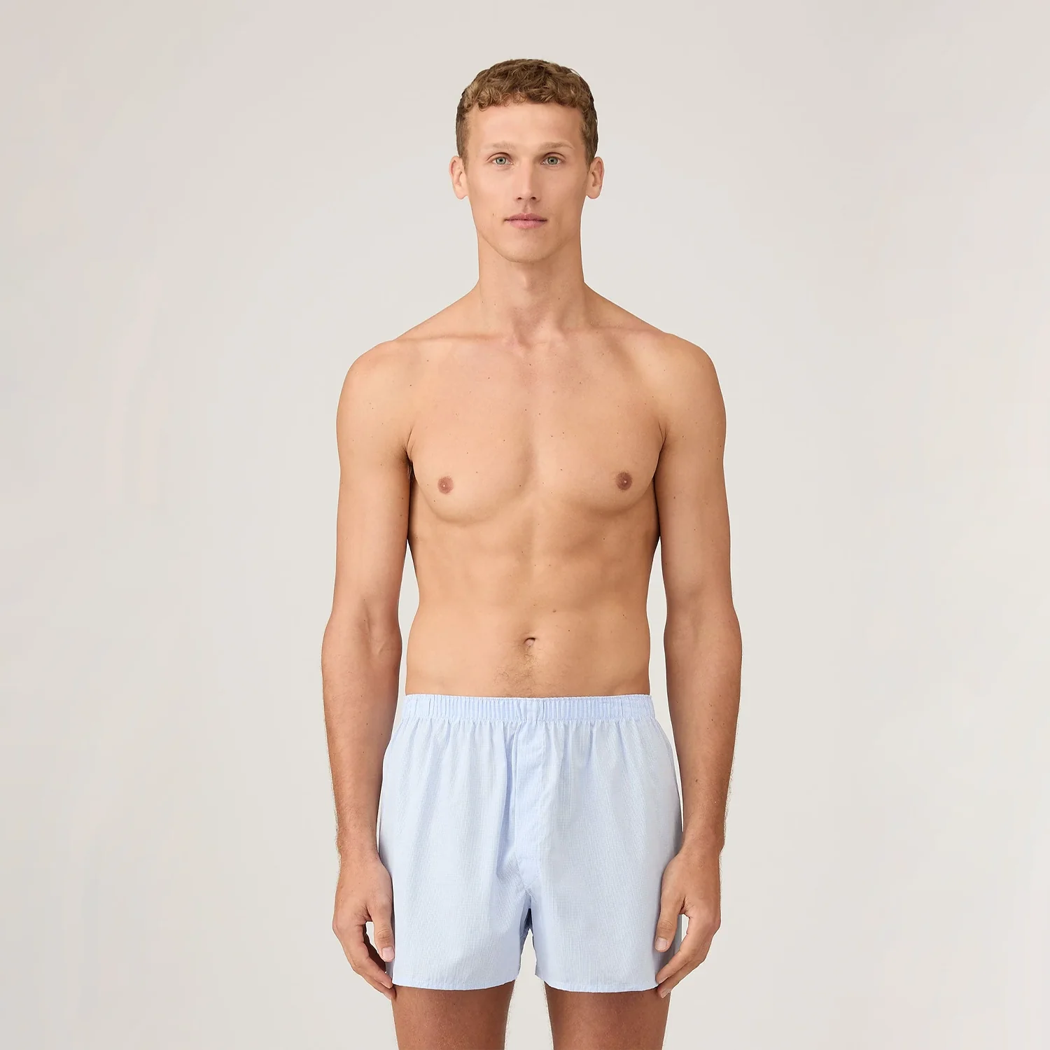 Classic Boxer Short - Light Blue Micro Gingham - Image 3