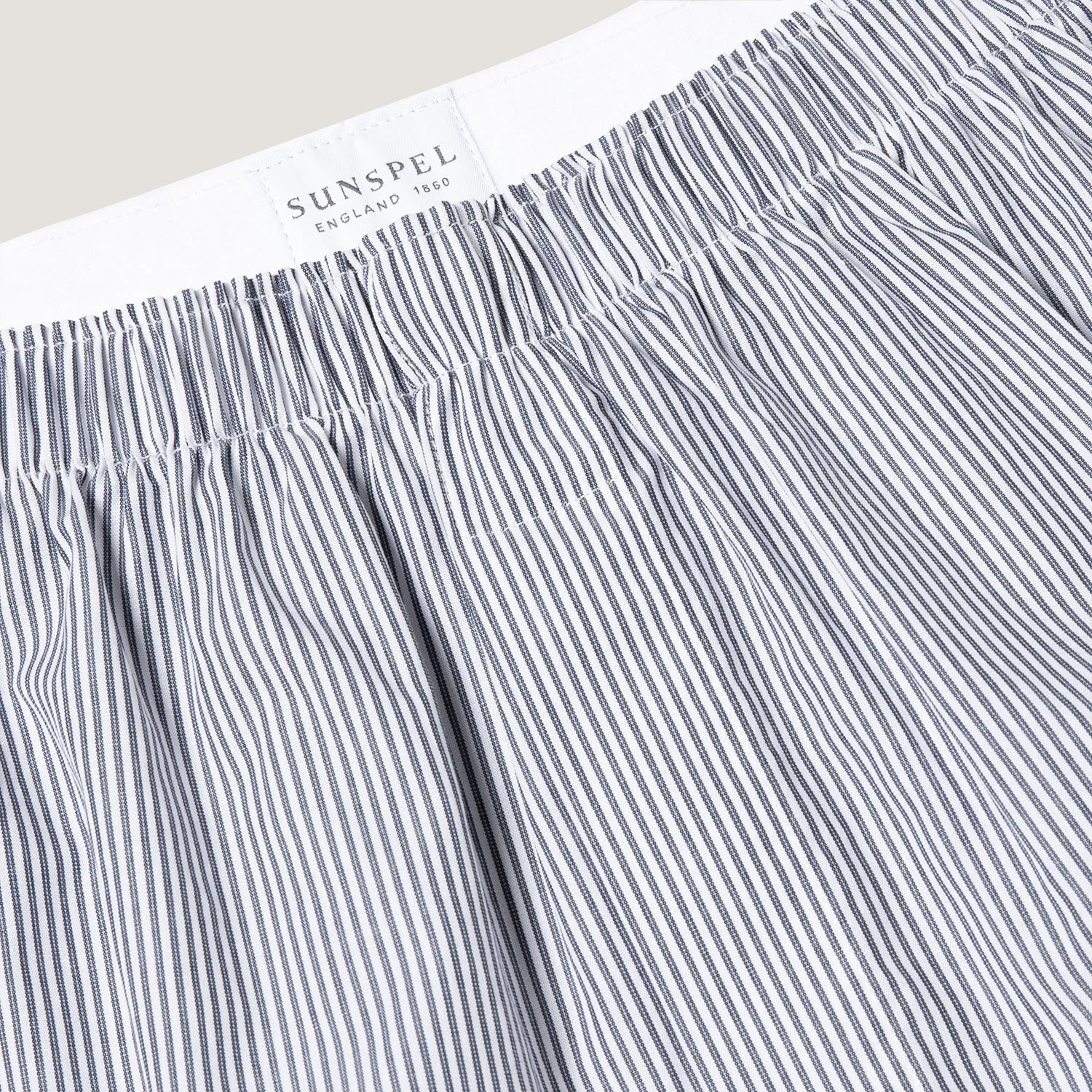Classic Boxer Short - White/Navy Pinstripe - Image 2