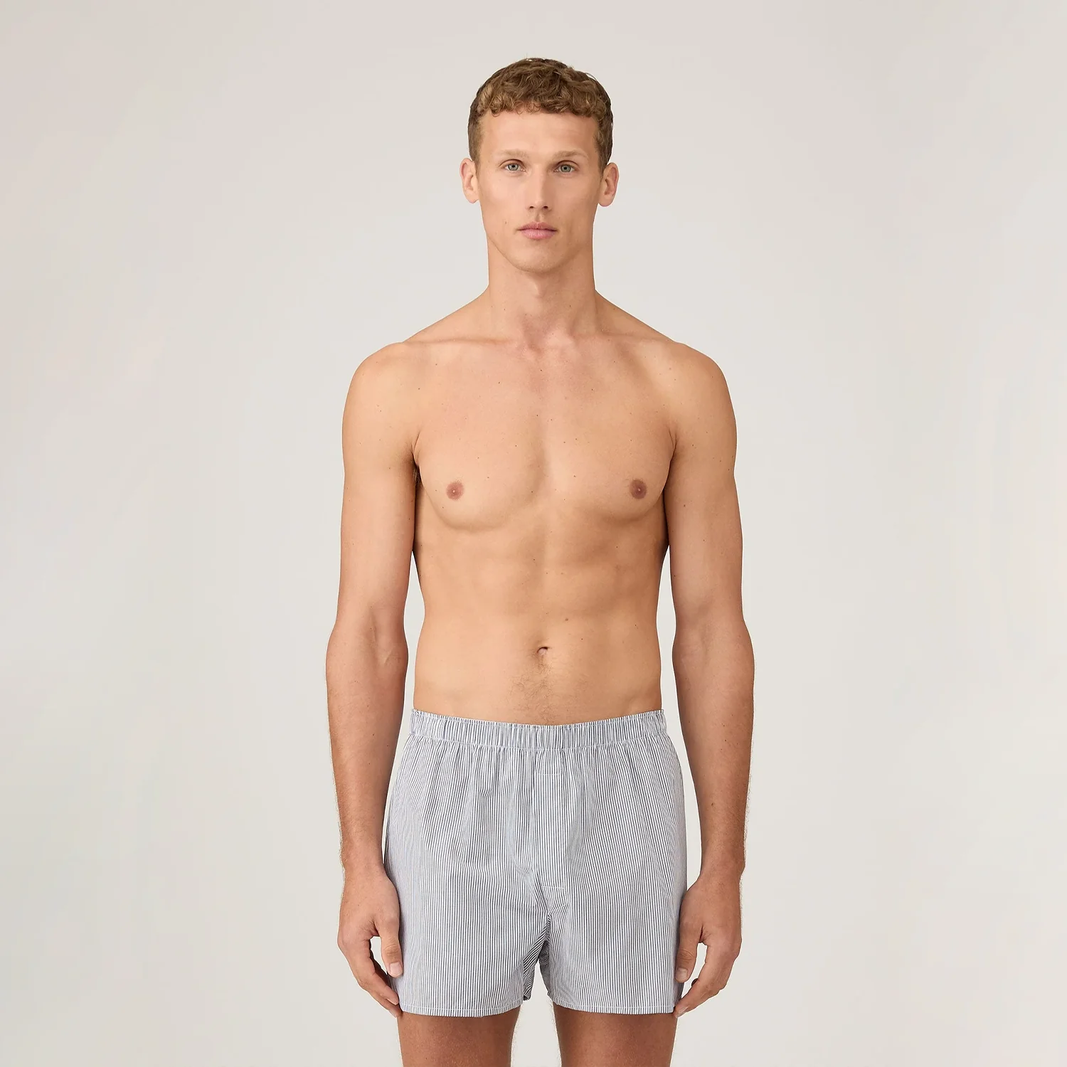 Classic Boxer Short - White/Navy Pinstripe - Image 3