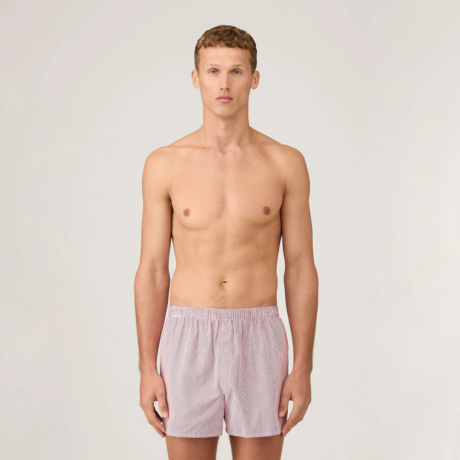 Classic Boxer Short - White/Red/Navy Pinstripe - Image 3