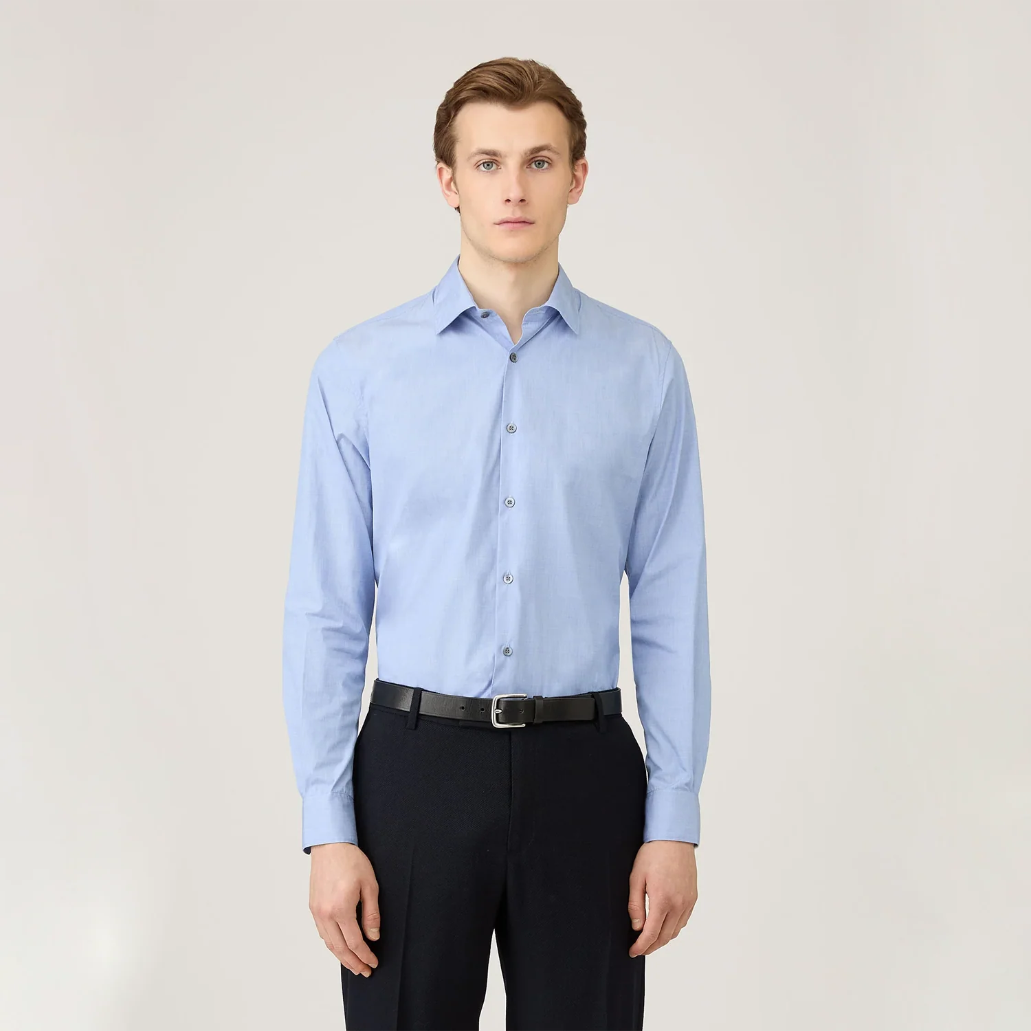 Cotton Stretch LS Shirt - Light Blue - Image 3