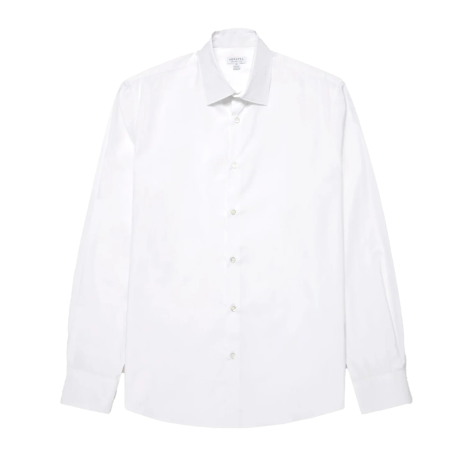 Cotton Stretch LS Shirt - White