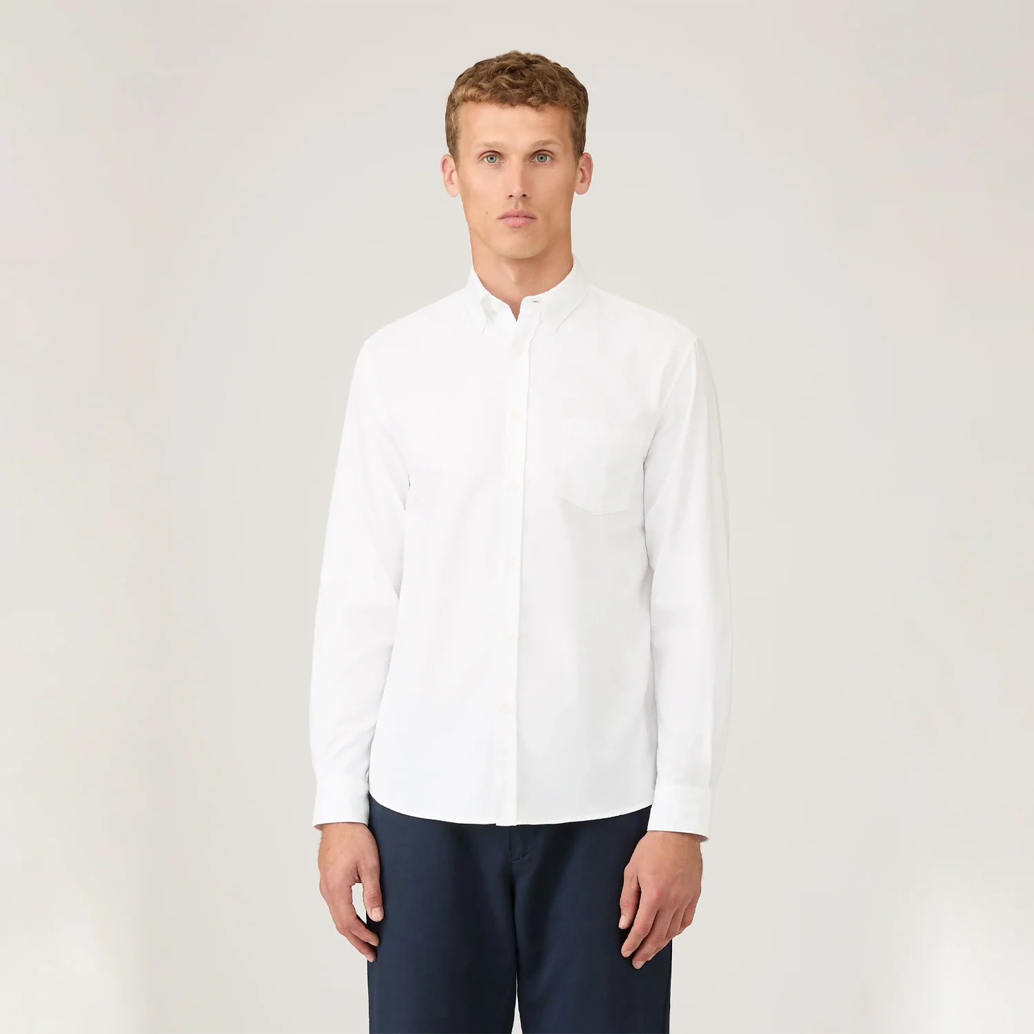 Cotton Stretch LS Shirt - White - Image 3