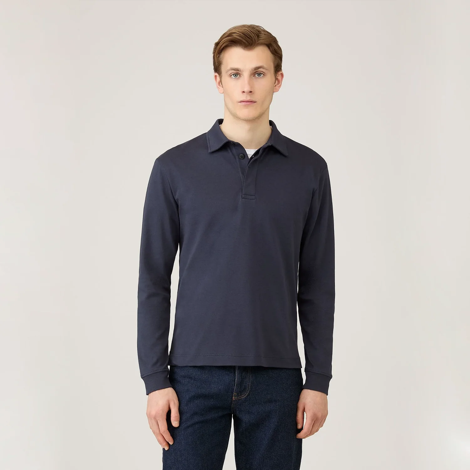Heavyweight Polo Shirt - Navy - Image 2