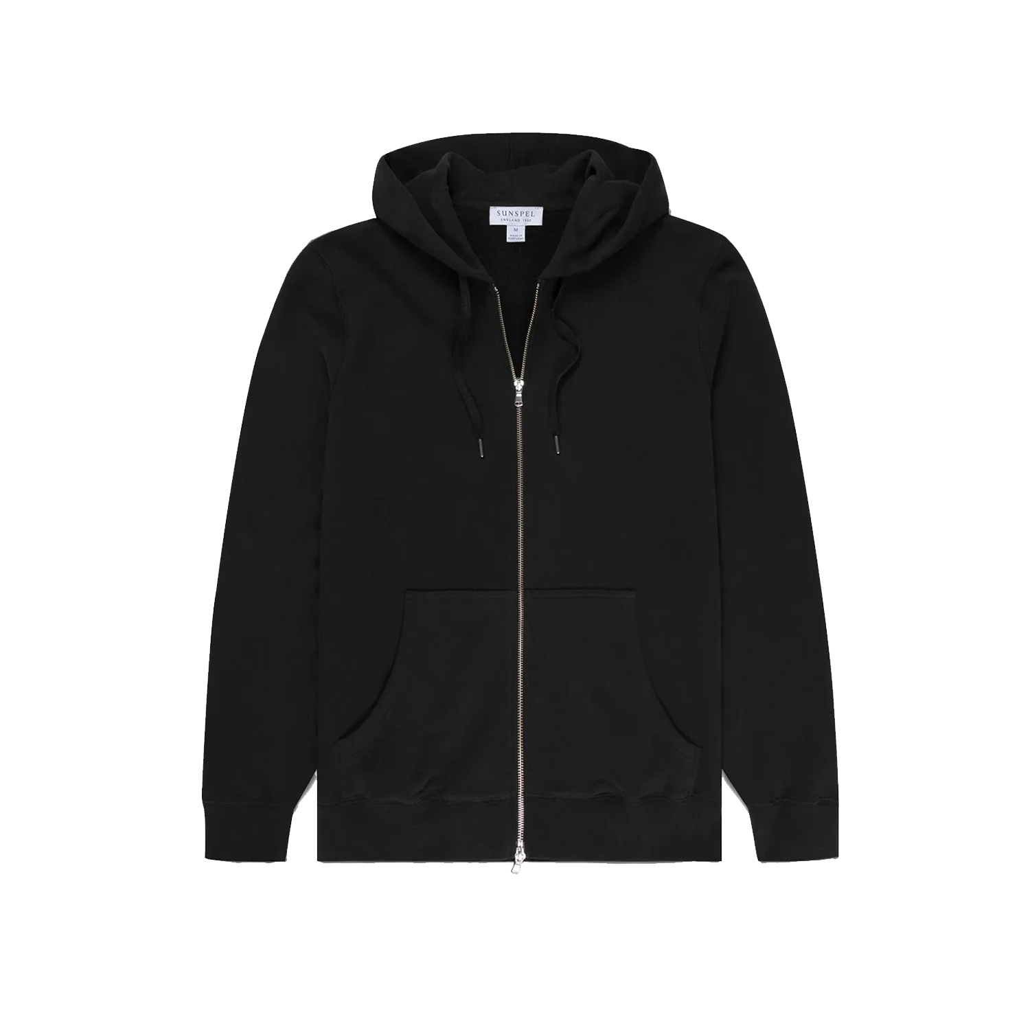 Loopback Zip-Up Hoodie - Black