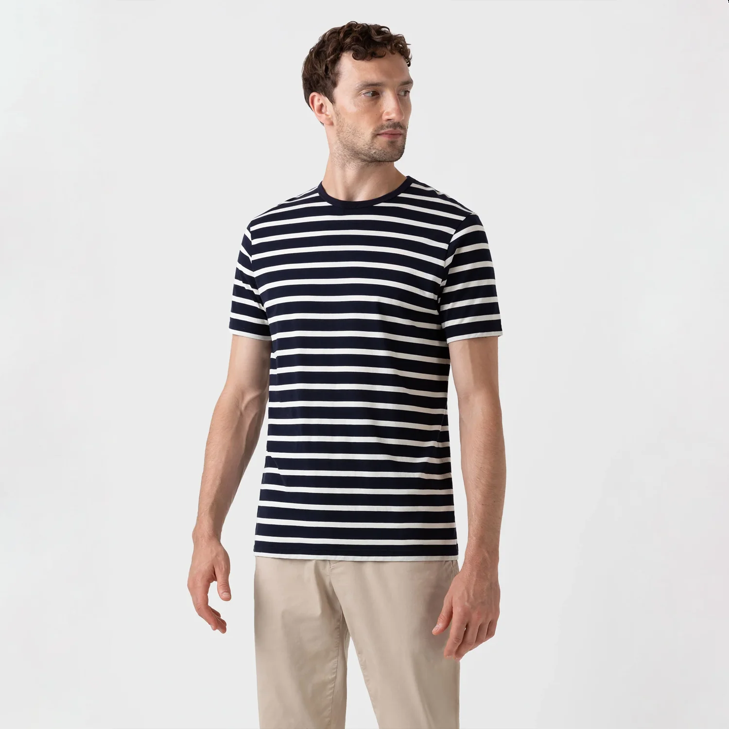 S/S Classic T-Shirt - Navy Breton Stripe - Image 5