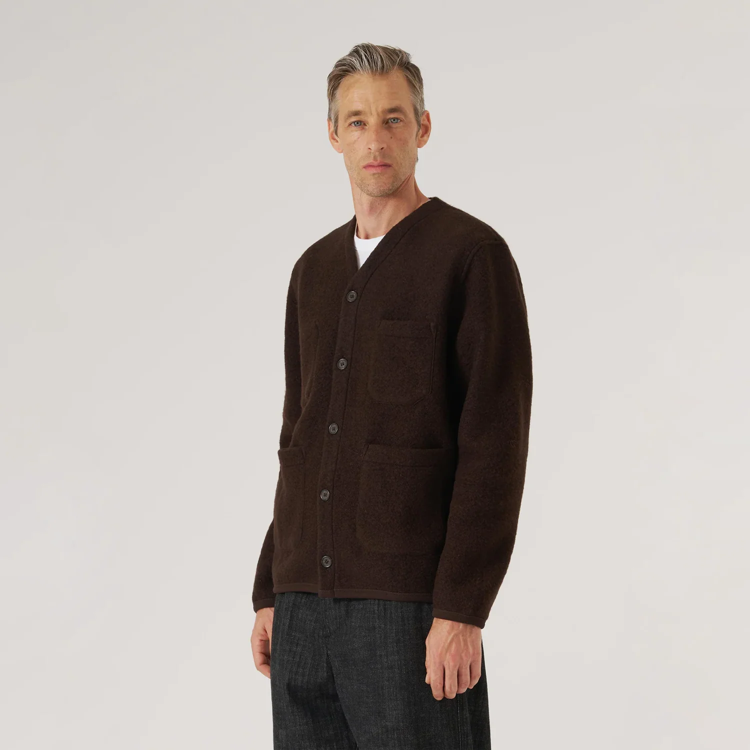Cardigan Wool Fleece - Brown - Image 3