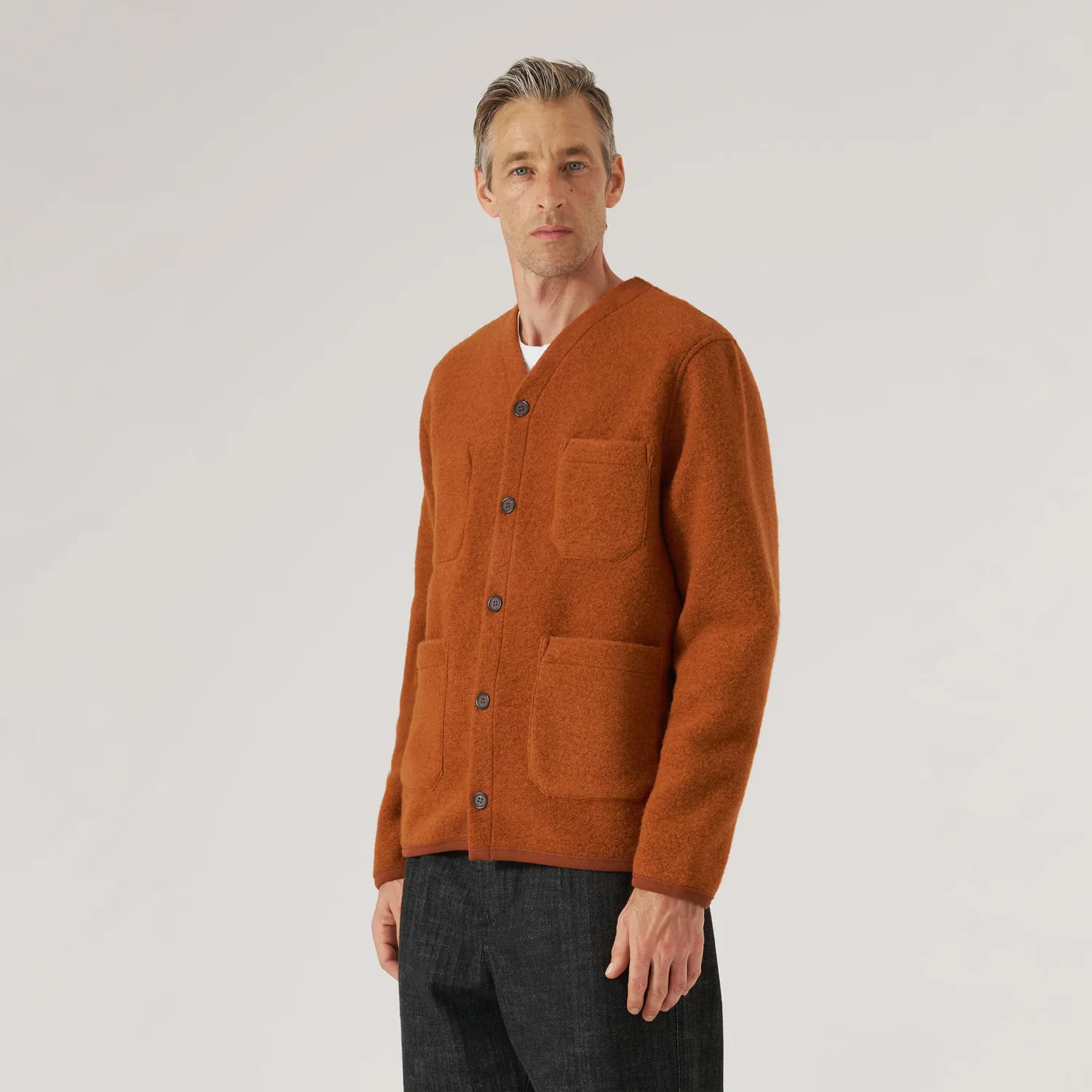 Cardigan Wool Fleece - Rust - Image 3