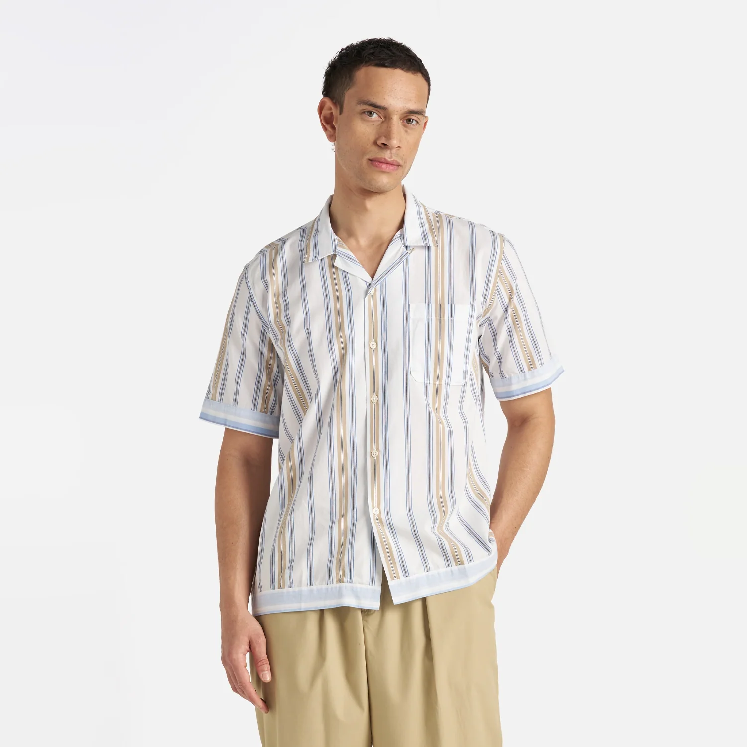 Dean Road Shirt - Blue/Sand Pop Stripe Three - Image 5