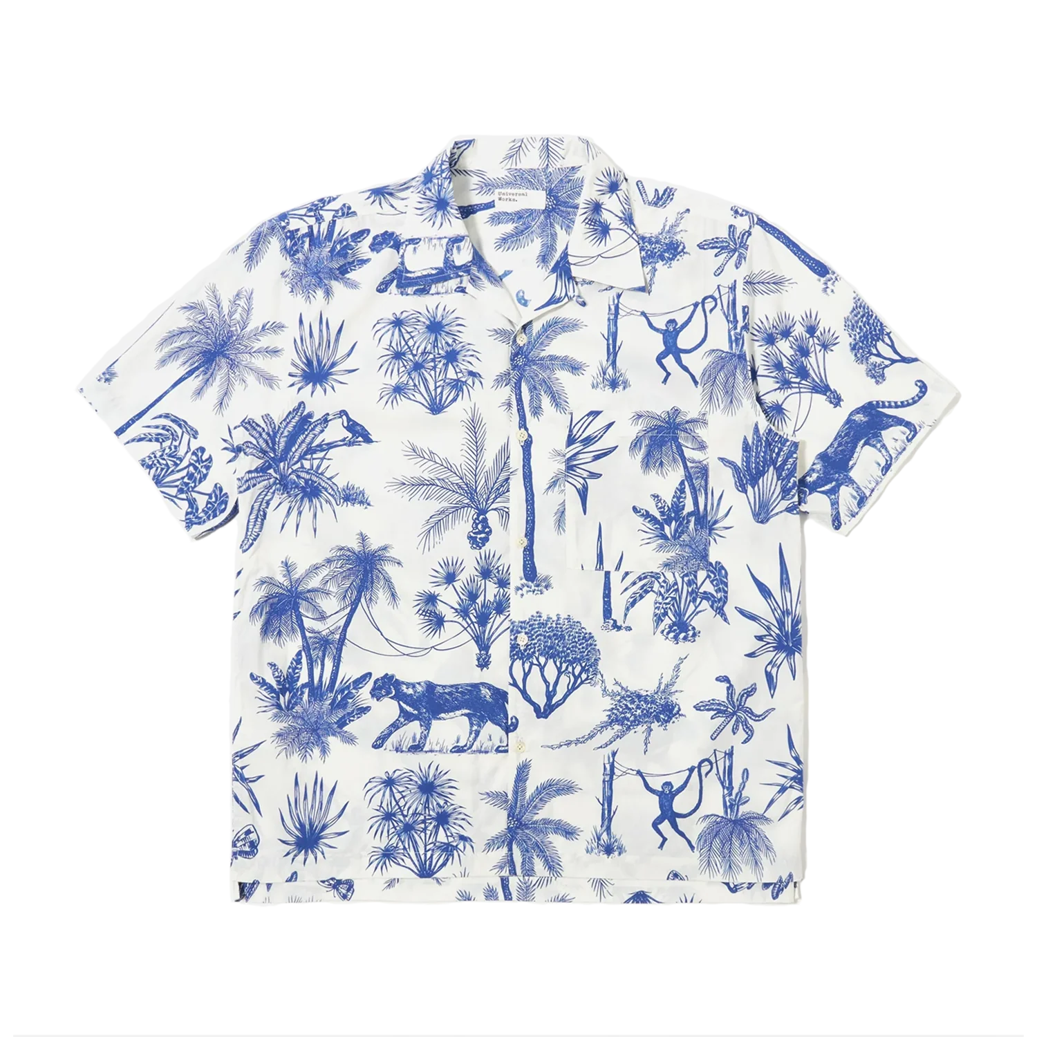Jungle Toile Poplin Camp Shirt - White