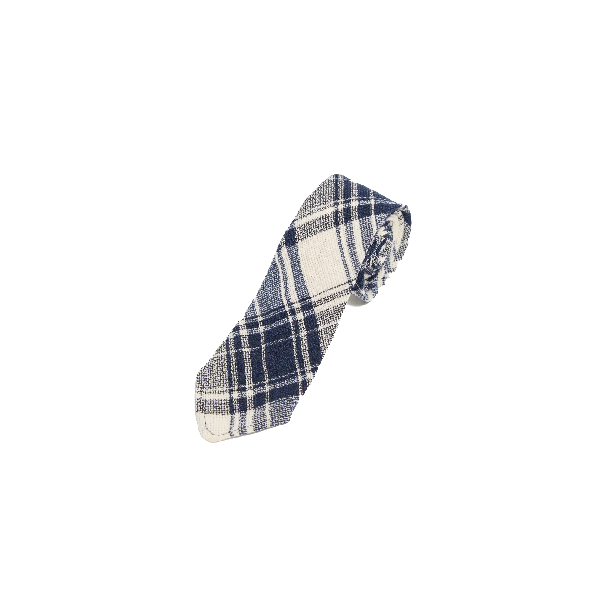 Texture Plaid Tie - Navy