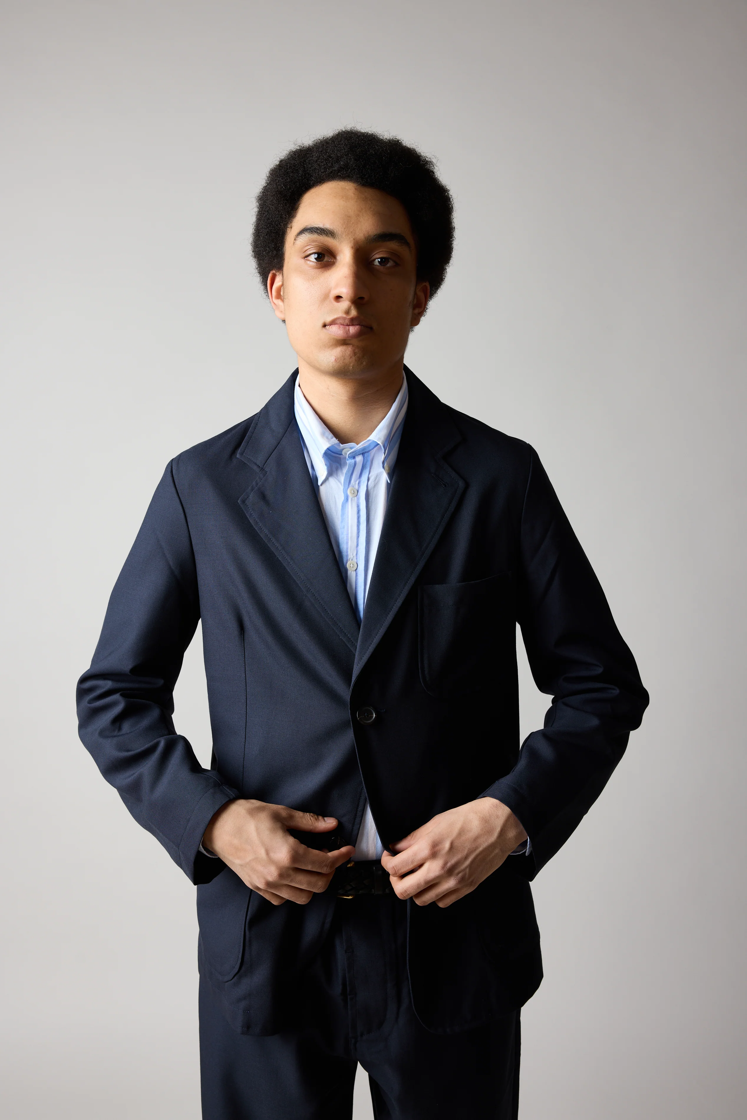 Two Button Jacket - Navy Tropical Suiting - Image 2
