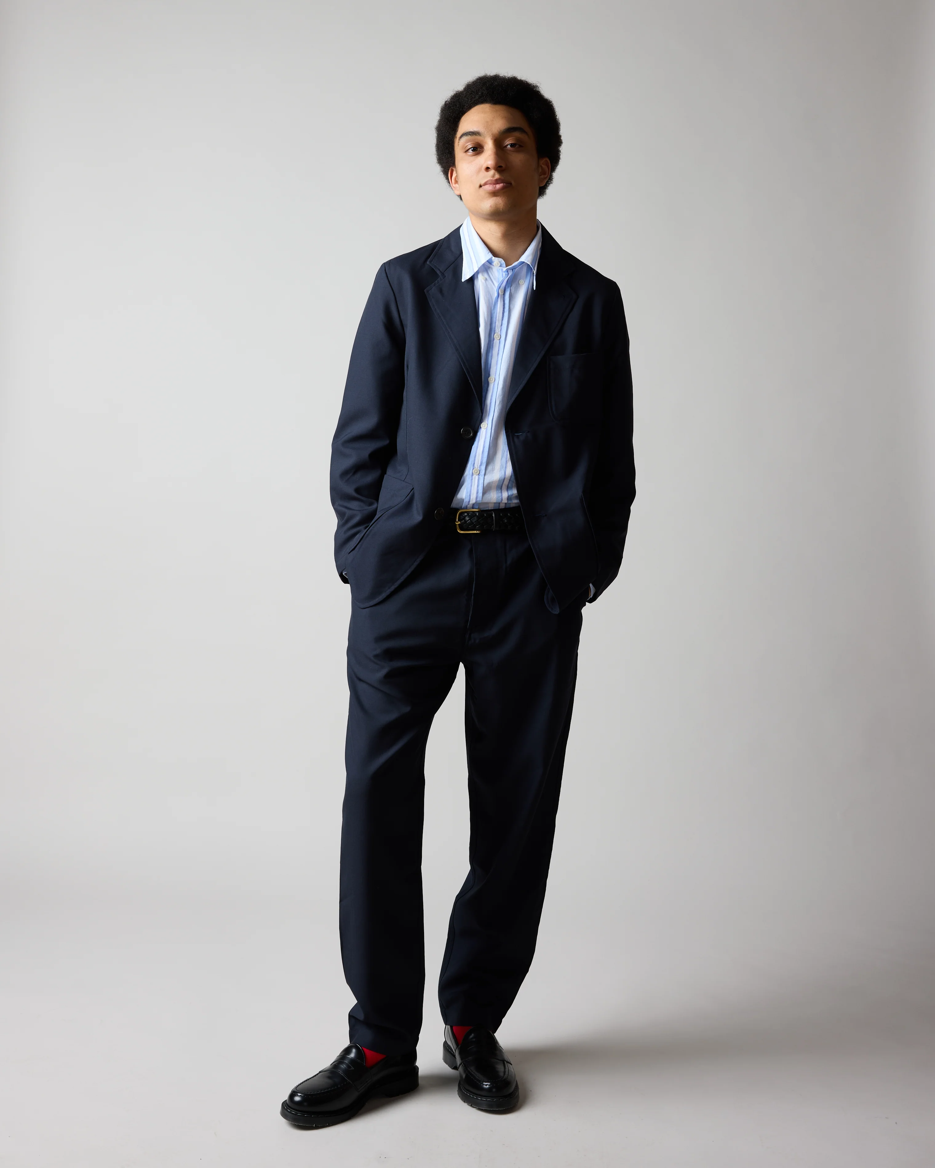 Two Button Jacket - Navy Tropical Suiting - Image 3
