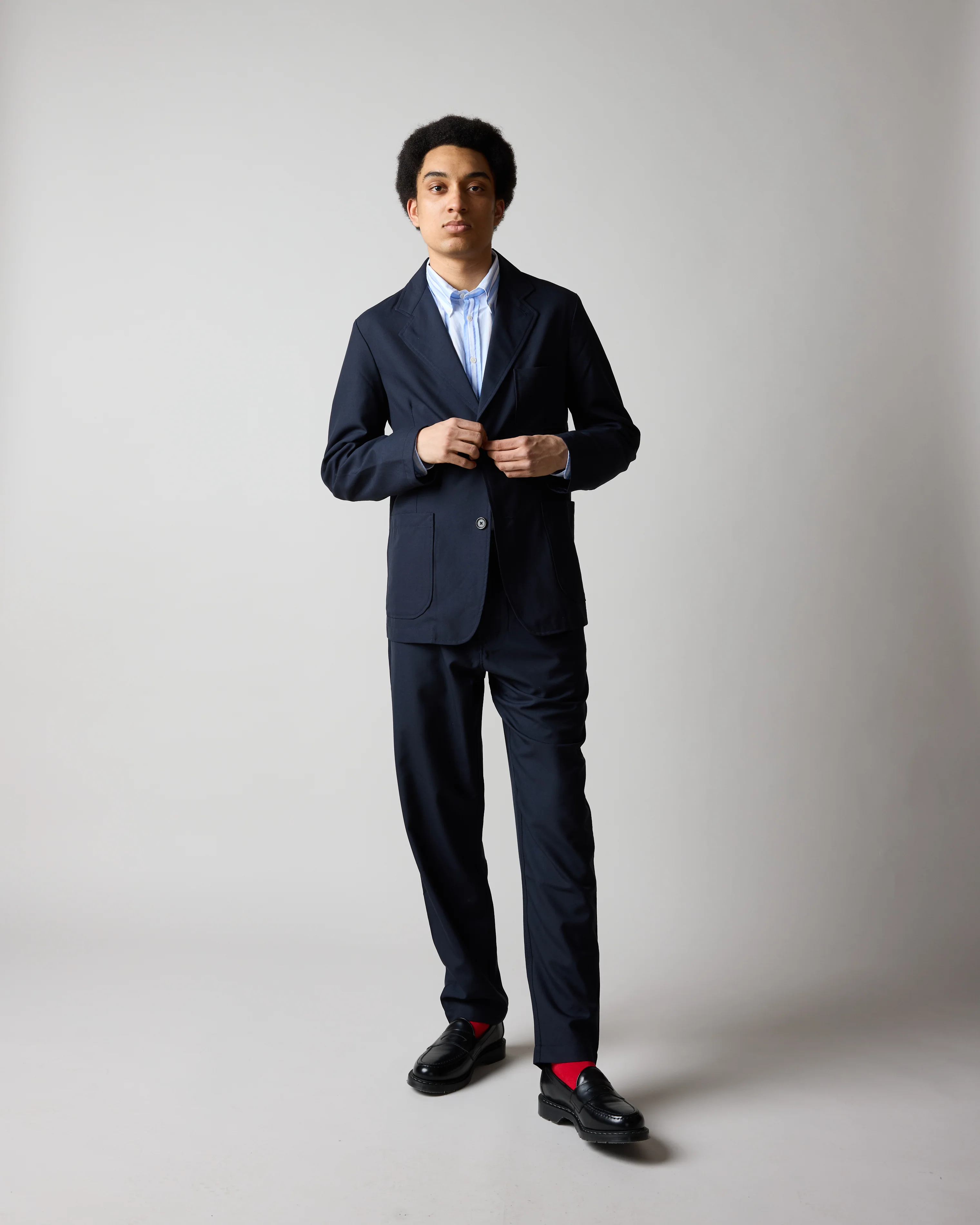 Two Button Jacket - Navy Tropical Suiting - Image 4