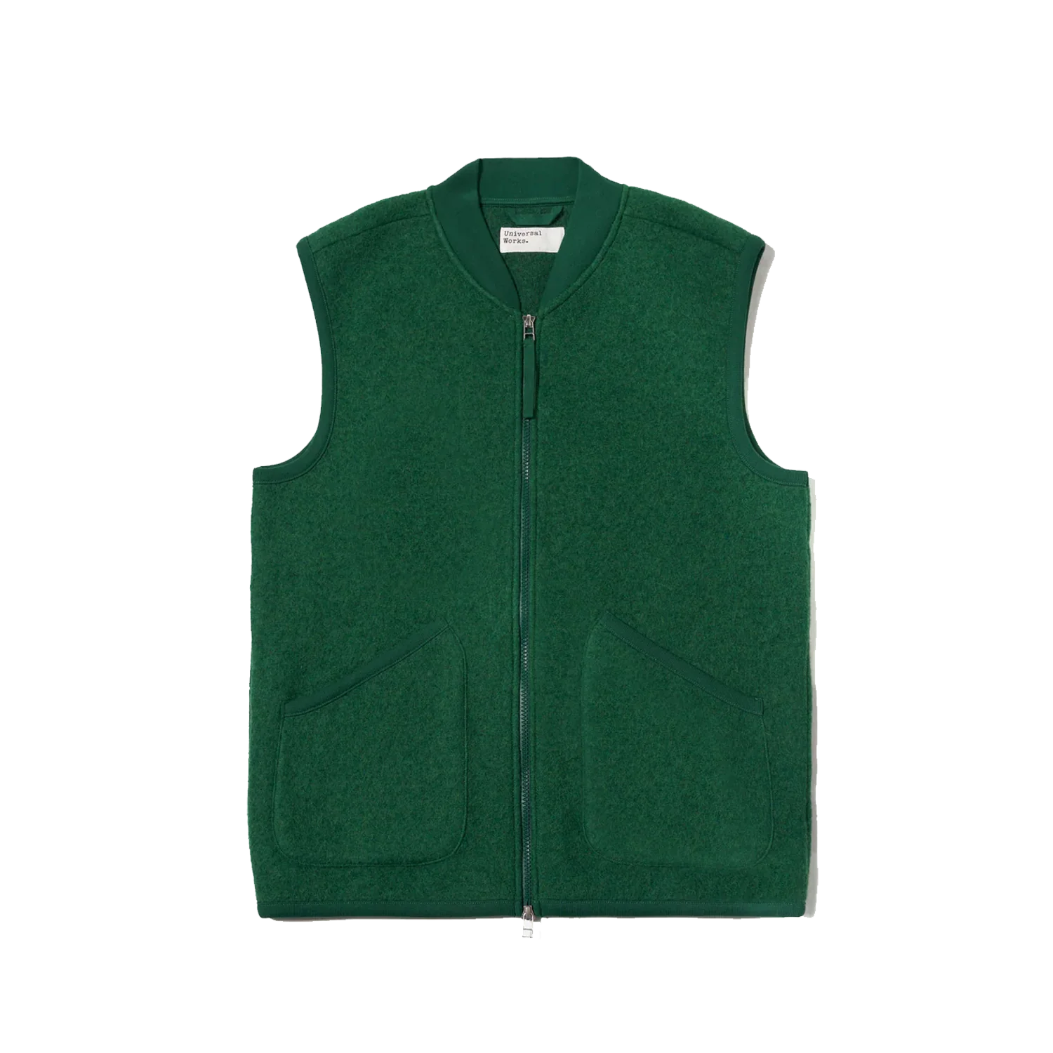 Zip Waistcoat Wool Fleece - Green