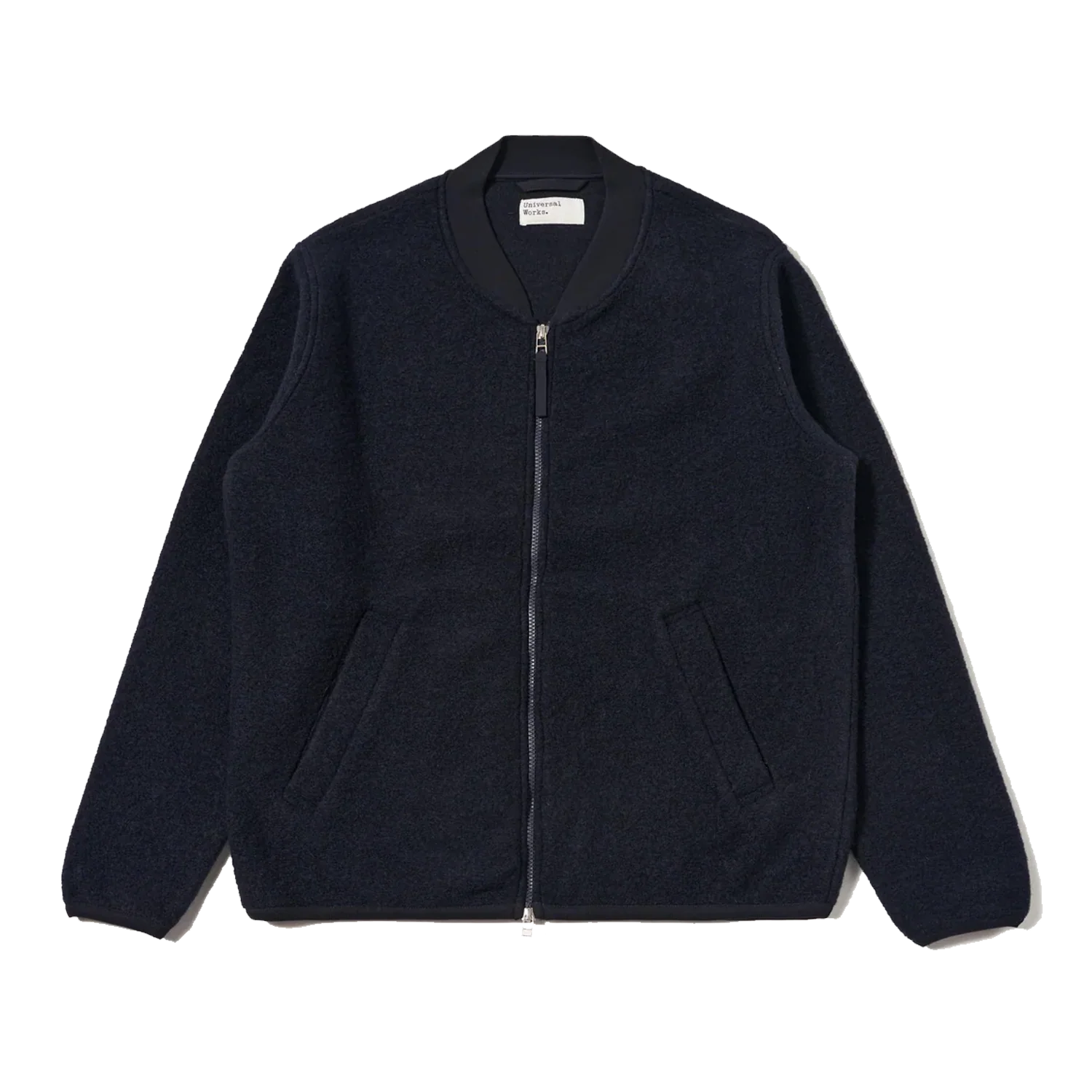 Zip Bomber Wool Fleece - Navy