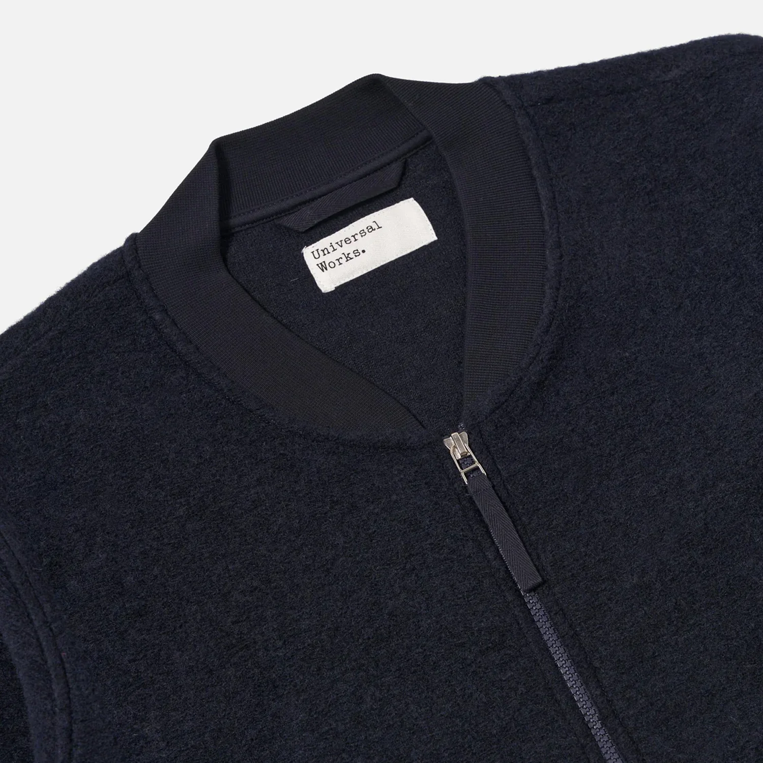 Zip Bomber Wool Fleece - Navy - Image 2
