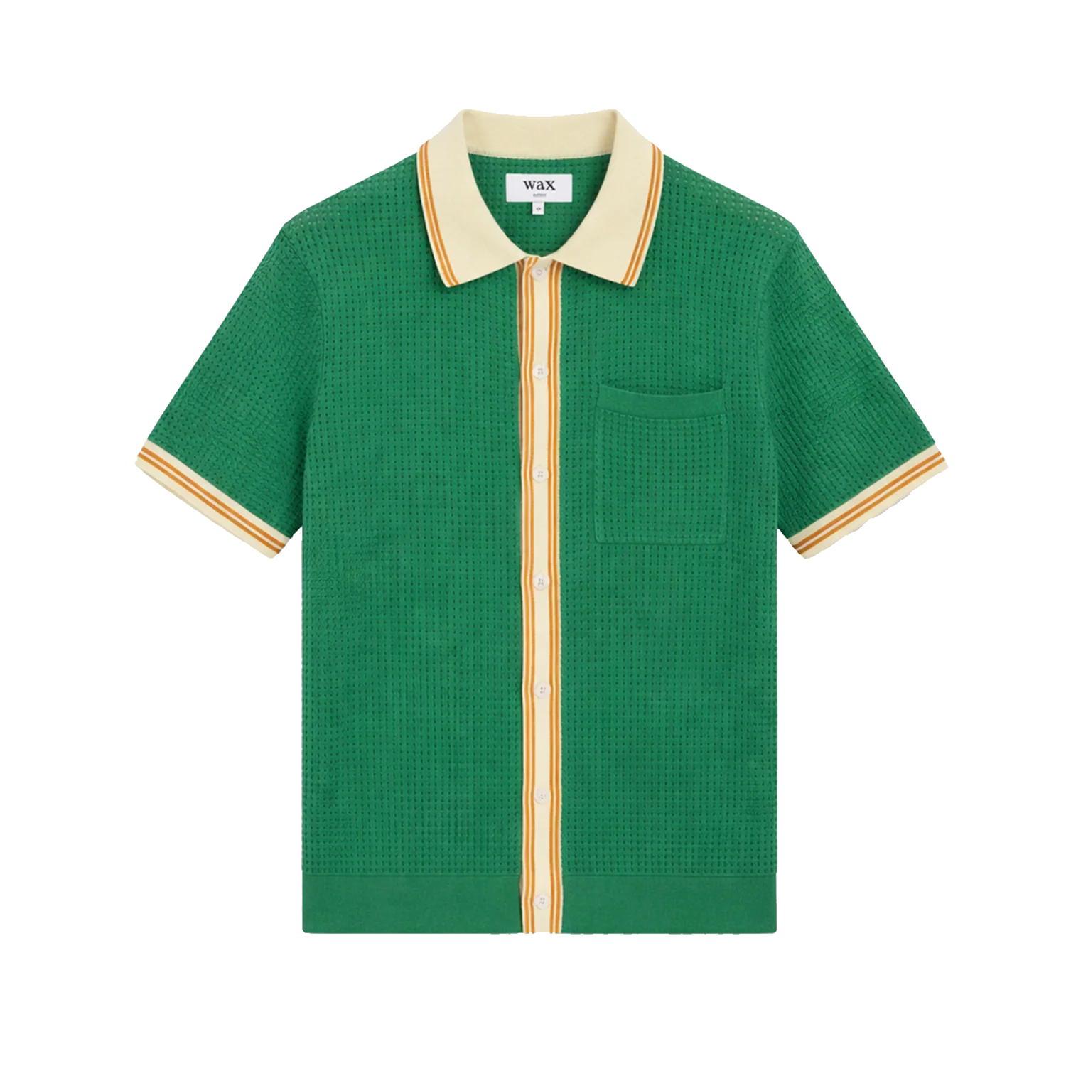 Belle S/S Shirt Tipped Pointelle - Green / Ecru