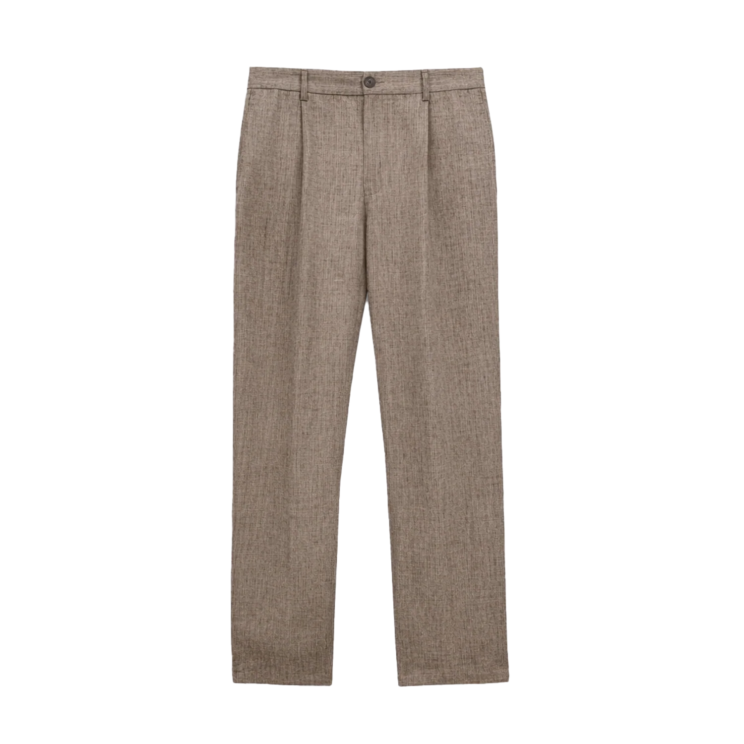Malham Trouser Linen Stripe - Natural / Brown