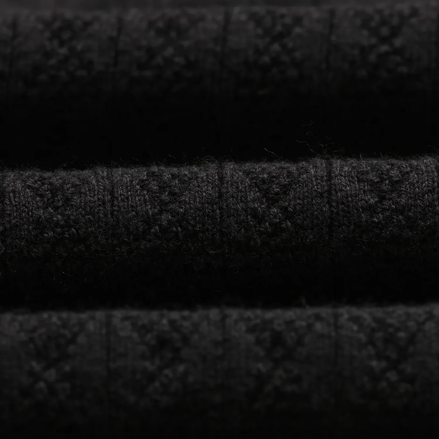 Oban - Black Diamond Stripe Knitted Polo - Image 2