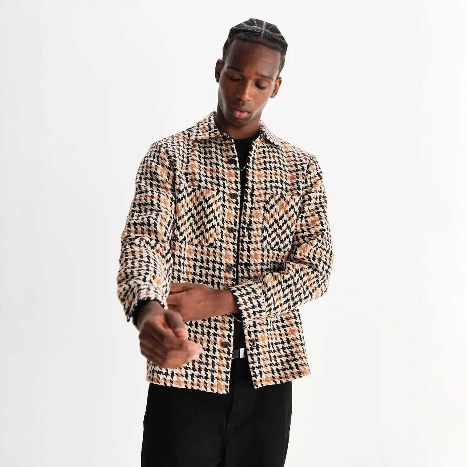 Whiting - Natural Houndstooth-Weave Overshirt - Image 3