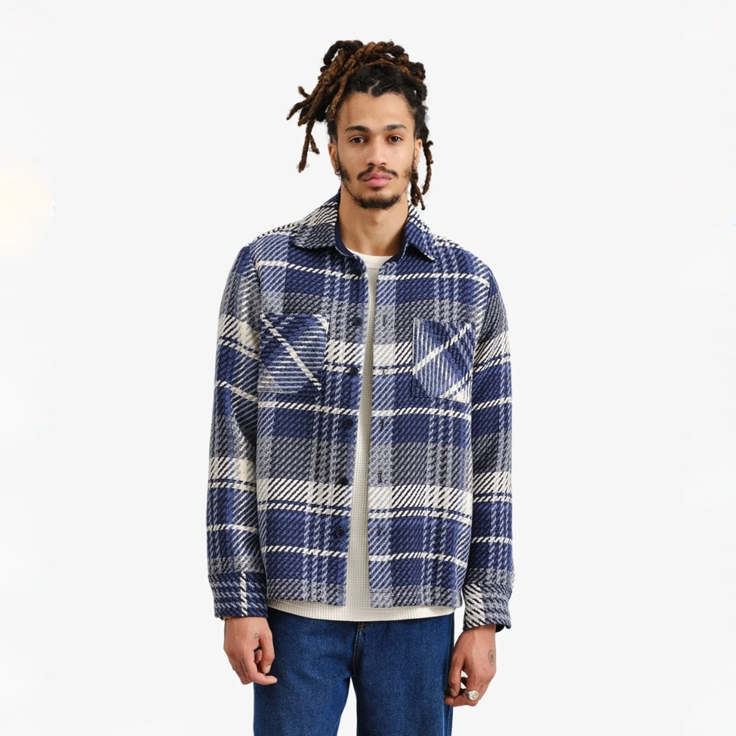 Whiting Overshirt - Spear Check - Navy - Image 3